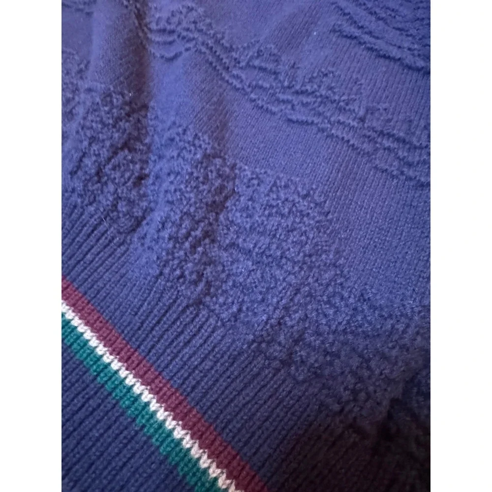 Vintage Carmel Golf Sweater‎ Golfer Knit Crewneck Navy Cotton Pullover Mens M